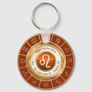 LEO - The Lion Zodiac Sign Key Ring