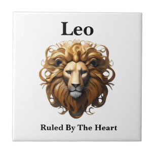 Leo The Lion: Zodiac's Fiery Birth Sign Ceramic Tile
