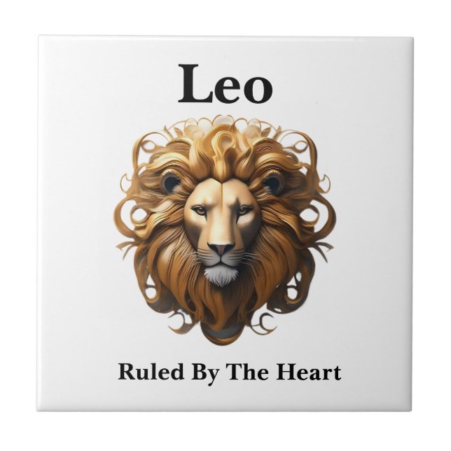 Leo The Lion: Zodiac's Fiery Birth Sign Ceramic Tile (Front)
