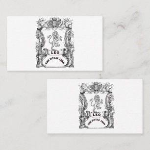 Leo The Royal Lion Vintage Zodiac Scroll Poster Business Card