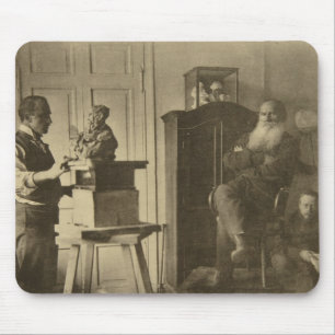 Leo Tolstoy and the sculptor Prince Paolo Mouse Pad