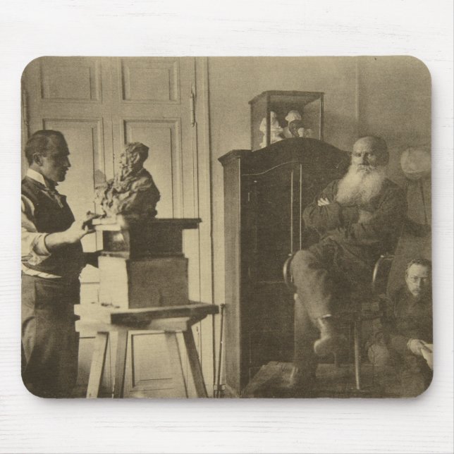 Leo Tolstoy and the sculptor Prince Paolo Mouse Pad (Front)