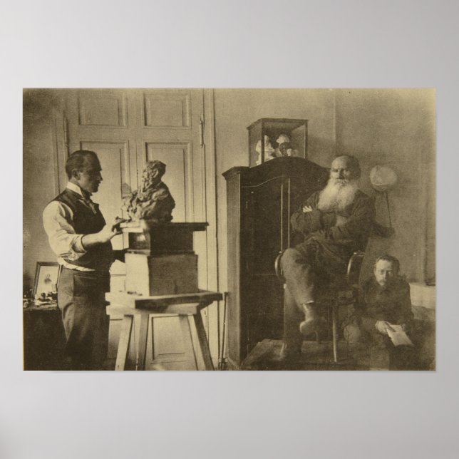 Leo Tolstoy and the sculptor Prince Paolo Poster (Front)