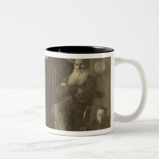 Leo Tolstoy and the sculptor Prince Paolo Two-Tone Coffee Mug (Right)