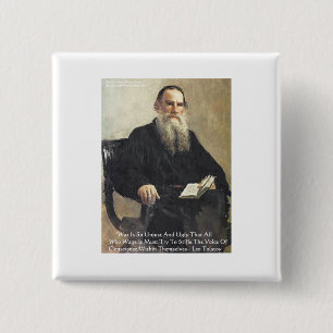Leo Tolstoy "War Is Unjust" Wisdom Quote Gifts 15 Cm Square Badge