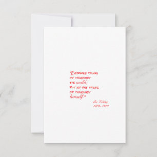 Leo Tolstoy's Quote (Everyone thinks...) RSVP Card