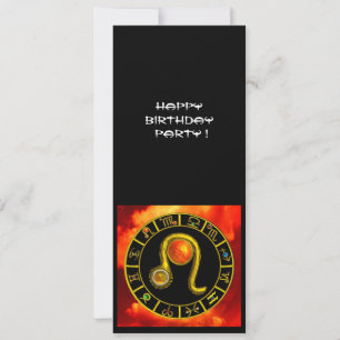 LEO,TOPAZ GEM,ZODIACAL SIGNS,ZODIAC BIRTHDAY PARTY INVITATION