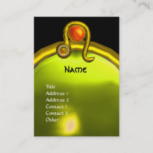 LEO, TOPAZ  MONOGRAM bright  yellow black orange Business Card