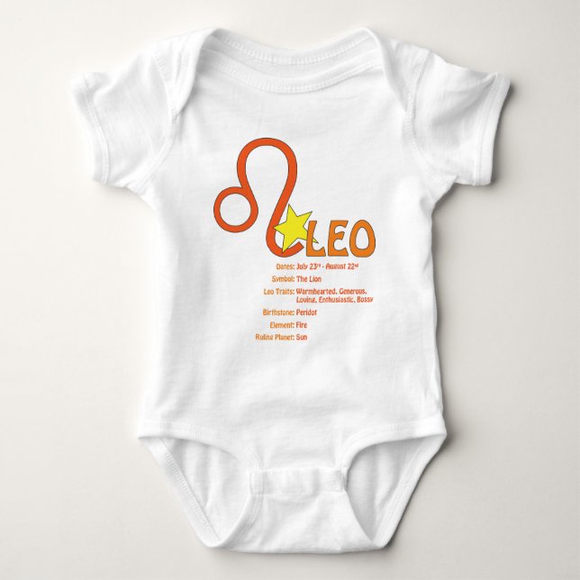 Leo Traits Baby Baby Bodysuit (Front)
