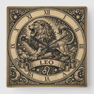 Leo Vintage Zodiac Wall Clock