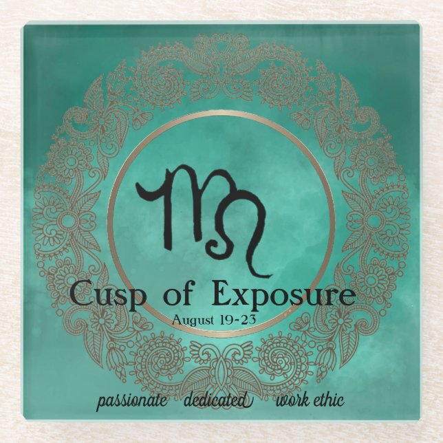 Leo-Virgo Cusp Glass Coaster (Front)