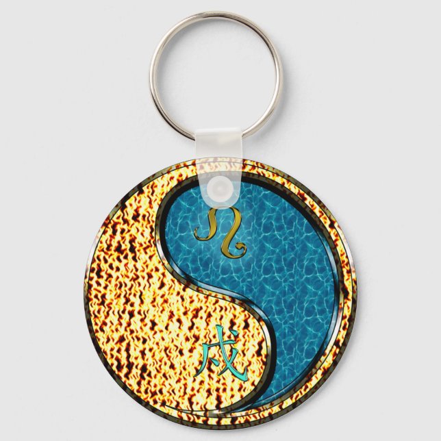Leo & Water Dog Key Ring (Front)