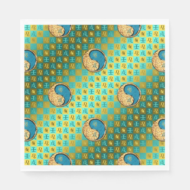 Leo & Water Dog Napkin (Front)