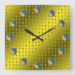 Leo & Water Monkey Square Wall Clock