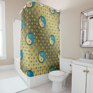Leo & Water Rabbit Shower Curtain