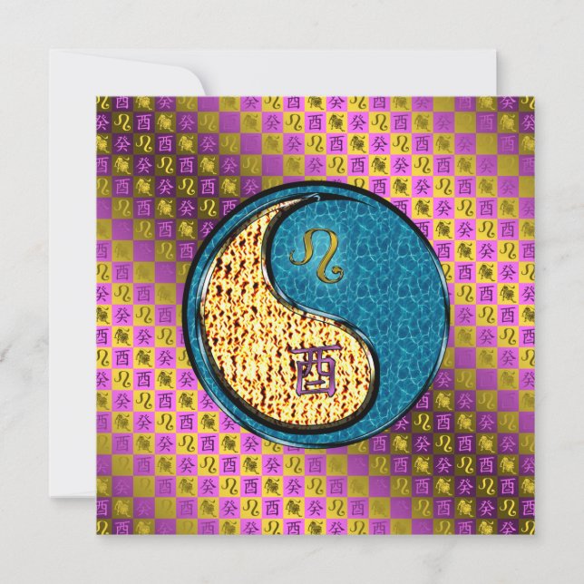 Leo & Water Rooster Card (Front)