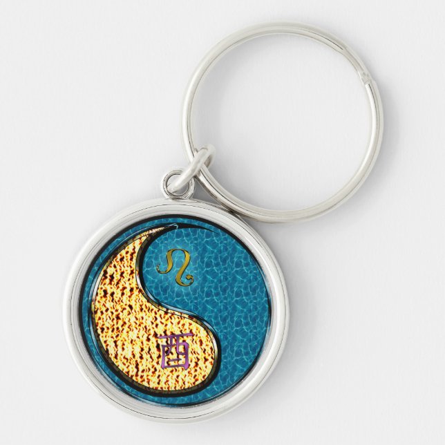 Leo & Water Rooster Key Ring (Front)