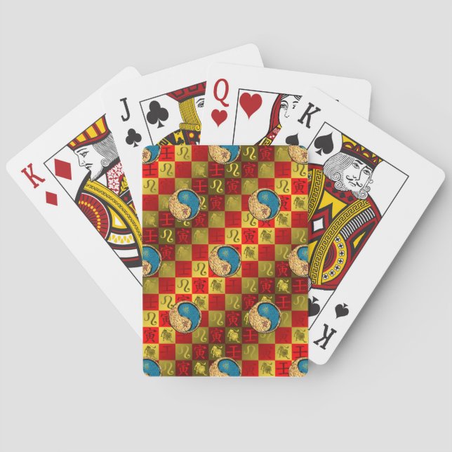 Leo & Water Tiger Playing Cards (Back)