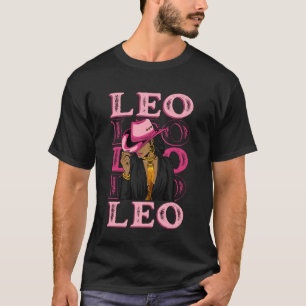 Leo Western Black Cowgirl African American Zodiac T-Shirt
