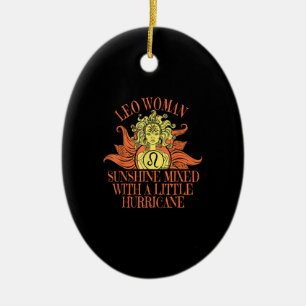 Leo Woman Zodiac Sign July August Birthday Ceramic Ornament