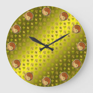 Leo & Wood Monkey Large Clock
