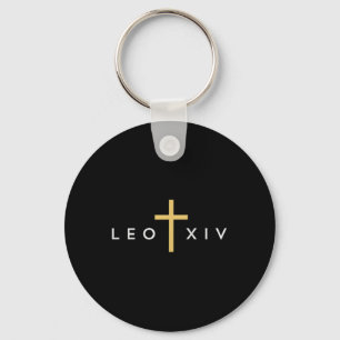 Leo Xiv Pope Cross Thin Christian Faith Jesus Mini Key Ring