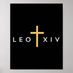 Leo Xiv Pope Cross Thin Christian Faith Jesus Mini Poster