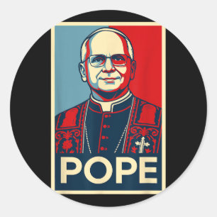 Leo Xiv _ Pope Pop Culture Rome Catholic Christian Classic Round Sticker