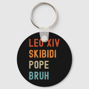 Leo Xiv Skibidi Pope Bruh New Pope Leo Xiv Funny Key Ring