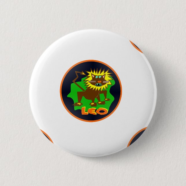 leo zodiac 6 cm round badge (Front)