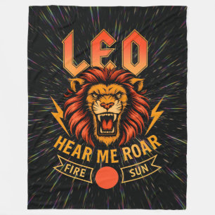 Leo Zodiac 80's Rock Band Inspired Astrology Fleece Blanket