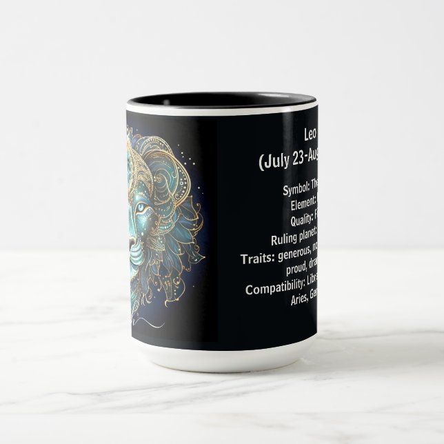 Leo Zodiac Art for July 23–August 22 Mug (Center)