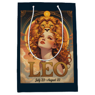 Leo Zodiac Art July August Birthday Medium Gift Bag