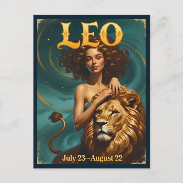 Leo Zodiac Astrology Birthday Postcard (Front)