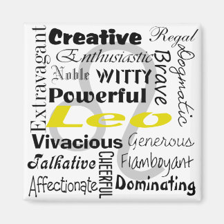 Leo Zodiac Astrology Collage Pattern Magnet