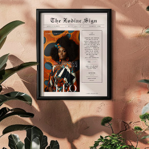 Leo   Zodiac Astrology Photo Newspaper Poster