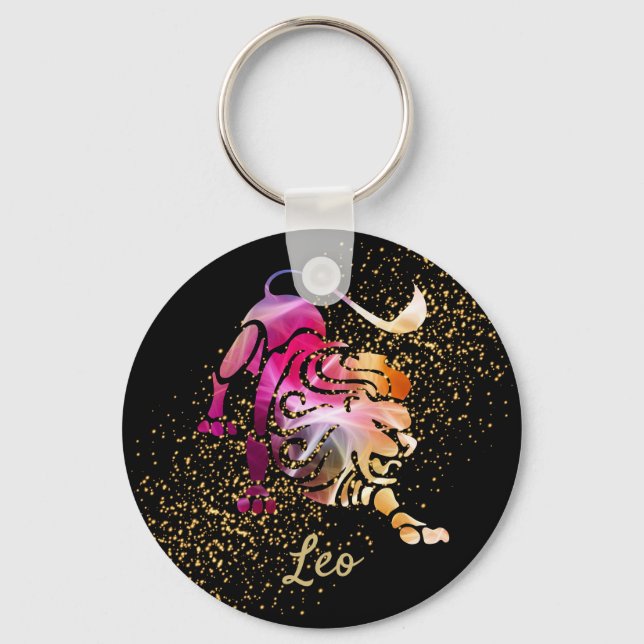 Leo - Zodiac Astrology Sign Key Ring (Front)