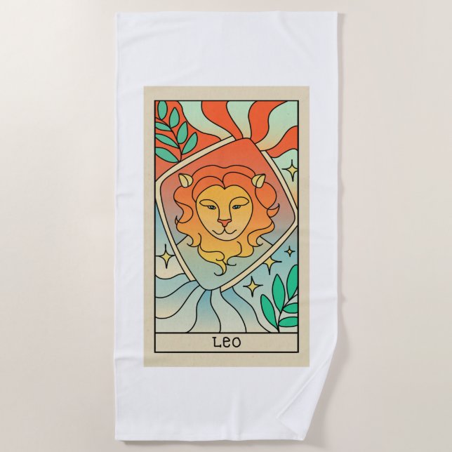 Leo Zodiac Beach Towel (Front)