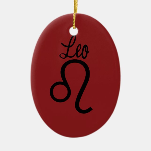Leo Zodiac Ceramic Tree Decoration (Front)