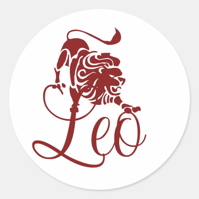 Leo Zodiac Classic Round Sticker (Front)