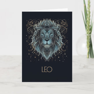 Leo Zodiac Constellation Blank Folded Card