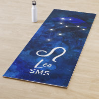 Leo Zodiac Constellation Dark Blue Galaxy Monogram