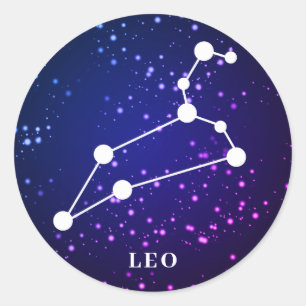 Leo Zodiac Constellation Design Classic Round Sticker