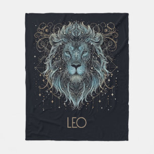 Leo Zodiac Constellation Fleece Blanket
