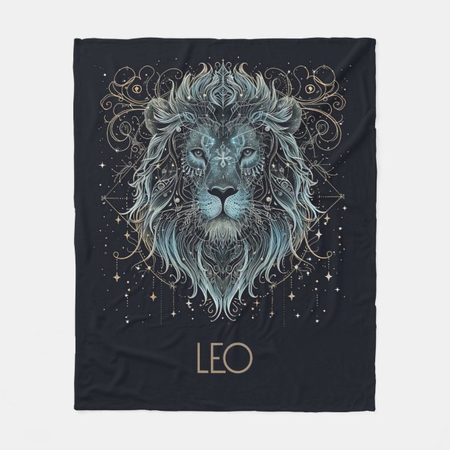 Leo Zodiac Constellation Fleece Blanket (Front)