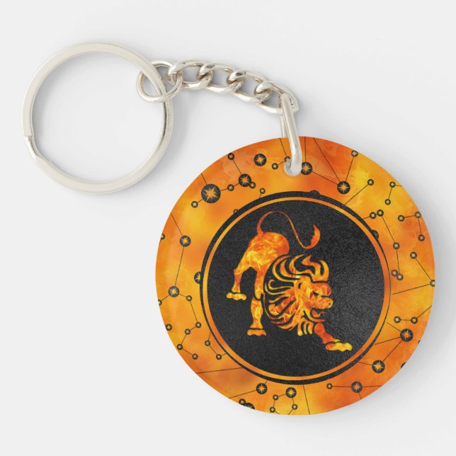 Leo Zodiac Fire element Key Ring (Front)