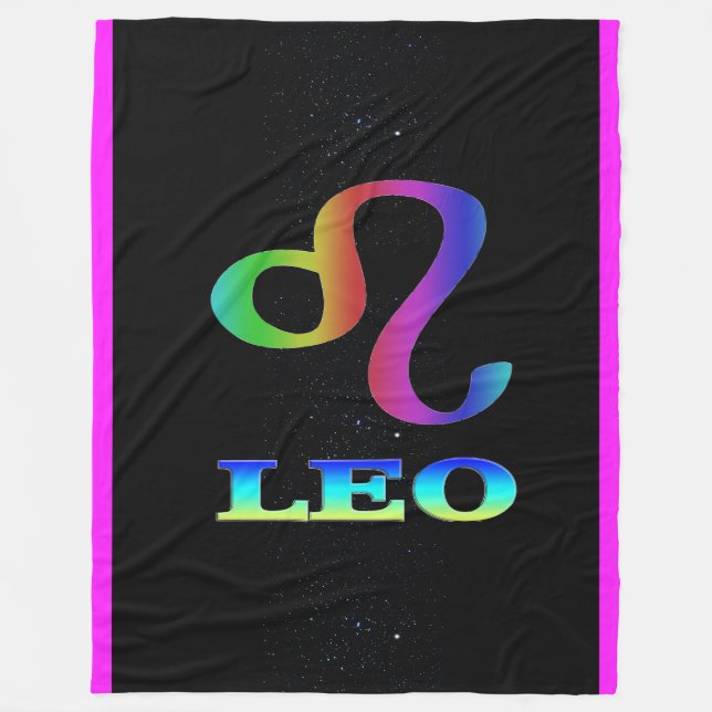 Leo Zodiac Fleece Blanket (Front)