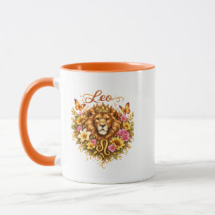 Leo Zodiac Floral Heart Mug – Regal Astrology Gift