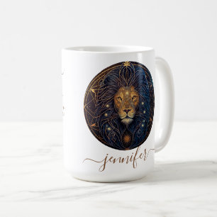 Leo zodiac  gold and black coffee mug
