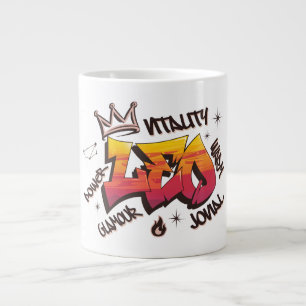 Leo Zodiac Graffiti Urban Large Coffee Mug